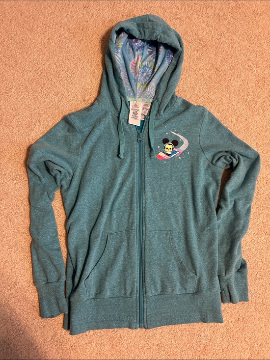 Disney Jackets & Blazers - Disney Teal Zip-Up Hoodie with Mickey Graphic